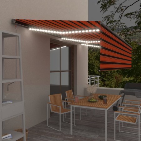 vidaXL Toldo automático con persiana LED sensor de viento 6x3 m