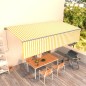 vidaXL Toldo retráctil automático con persiana amarillo y blanco 6x3 m vidaXL Toldo retráctil automático con persiana amarillo y blanco 6x3 m