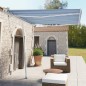 vidaXL Toldo de pie automático azul y blanco 300x250 cm