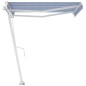 vidaXL Toldo de pie automático azul y blanco 300x250 cm