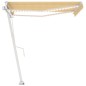 vidaXL Toldo automático LED sensor de viento amarillo blanco 350x250cm vidaXL Toldo automático LED sensor de viento amarillo blanco 350x250cm
