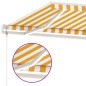 vidaXL Toldo automático LED sensor de viento amarillo blanco 350x250cm vidaXL Toldo automático LED sensor de viento amarillo blanco 350x250cm