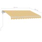 vidaXL Toldo automático LED sensor de viento amarillo blanco 350x250cm vidaXL Toldo automático LED sensor de viento amarillo blanco 350x250cm