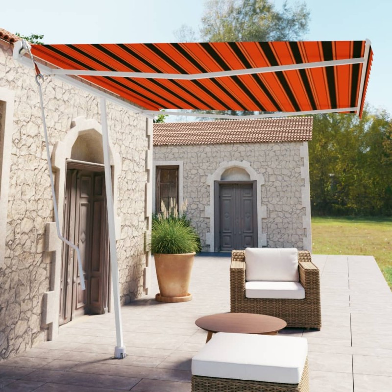 vidaXL Toldo de pie automático naranja y marrón 300x250 cm vidaXL Toldo de pie automático naranja y marrón 300x250 cm