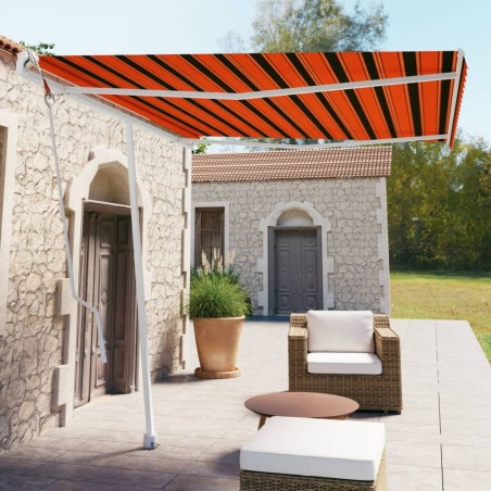 vidaXL Toldo de pie automático naranja y marrón 300x250 cm