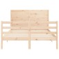 vidaXL Estructura de cama con cabecero madera maciza 140x190 cm vidaXL Estructura de cama con cabecero madera maciza 140x190 cm