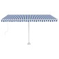 vidaXL Toldo de pie manual retráctil azul y blanco 400x350 cm vidaXL Toldo de pie manual retráctil azul y blanco 400x350 cm