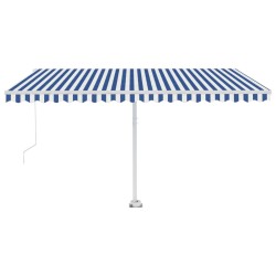 vidaXL Toldo manual retráctil con LED azul y blanco 400x350 cm