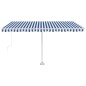 vidaXL Toldo manual retráctil con LED azul y blanco 400x350 cm vidaXL Toldo manual retráctil con LED azul y blanco 400x350 cm