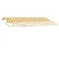 vidaXL Toldo manual retráctil con LED amarillo y blanco 400x350 cm vidaXL Toldo manual retráctil con LED amarillo y blanco 400x350 cm