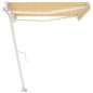 vidaXL Toldo automático LED sensor de viento amarillo blanco 450x300cm vidaXL Toldo automático LED sensor de viento amarillo blanco 450x300cm