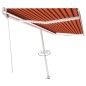 vidaXL Toldo automático LED sensor de viento naranja marrón 500x350 cm vidaXL Toldo automático LED sensor de viento naranja marrón 500x350 cm