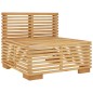 vidaXL Sofá central jardín con cojines madera maciza teca color crema vidaXL Sofá central jardín con cojines madera maciza teca color crema