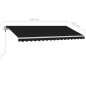 vidaXL Toldo automático LED sensor de viento gris antracita 450x350 cm vidaXL Toldo automático LED sensor de viento gris antracita 450x350 cm