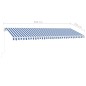 vidaXL Toldo de pie retráctil manual azul y blanco 500x350 cm vidaXL Toldo de pie retráctil manual azul y blanco 500x350 cm