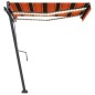 vidaXL Toldo manual retráctil con LED naranja y marrón 300x250 cm vidaXL Toldo manual retráctil con LED naranja y marrón 300x250 cm