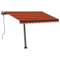 vidaXL Toldo manual retráctil con LED naranja y marrón 300x250 cm vidaXL Toldo manual retráctil con LED naranja y marrón 300x250 cm