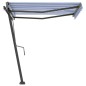 vidaXL Toldo de pie manual retráctil azul y blanco 300x250 cm vidaXL Toldo de pie manual retráctil azul y blanco 300x250 cm