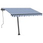 vidaXL Toldo de pie manual retráctil azul y blanco 300x250 cm vidaXL Toldo de pie manual retráctil azul y blanco 300x250 cm