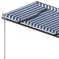vidaXL Toldo de pie manual retráctil azul y blanco 300x250 cm vidaXL Toldo de pie manual retráctil azul y blanco 300x250 cm