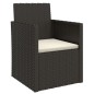 vidaXL Muebles de jardín con cojines 4 piezas ratán sintético negro