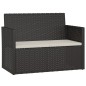 vidaXL Muebles de jardín con cojines 4 piezas ratán sintético negro