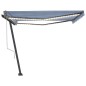 vidaXL Toldo automático LED sensor de viento azul y blanco 400x300 cm vidaXL Toldo automático LED sensor de viento azul y blanco 400x300 cm