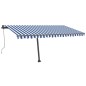 vidaXL Toldo automático LED sensor de viento azul y blanco 400x300 cm vidaXL Toldo automático LED sensor de viento azul y blanco 400x300 cm