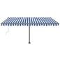 vidaXL Toldo automático LED sensor de viento azul y blanco 400x300 cm vidaXL Toldo automático LED sensor de viento azul y blanco 400x300 cm
