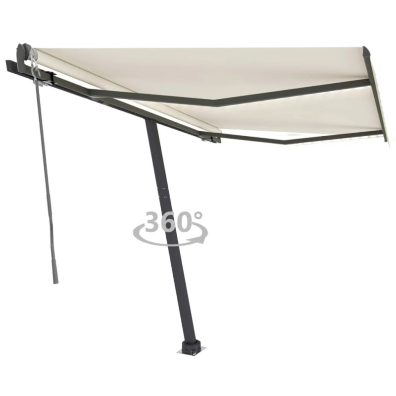 vidaXL Toldo automático con LED y sensor de viento crema 350x250 cm vidaXL Toldo automático con LED y sensor de viento crema 350x250 cm