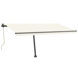 vidaXL Toldo automático con LED y sensor de viento crema 450x300 cm