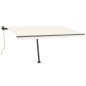 vidaXL Toldo automático con LED y sensor de viento crema 450x300 cm vidaXL Toldo automático con LED y sensor de viento crema 450x300 cm