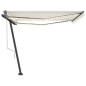 vidaXL Toldo automático con LED y sensor de viento crema 450x300 cm vidaXL Toldo automático con LED y sensor de viento crema 450x300 cm