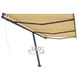 vidaXL Toldo de pie automático amarillo y blanco 600x300 cm