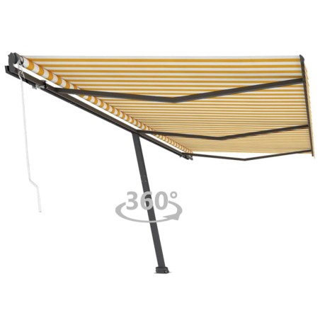 vidaXL Toldo de pie automático amarillo y blanco 600x300 cm