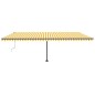 vidaXL Toldo de pie automático amarillo y blanco 600x300 cm vidaXL Toldo de pie automático amarillo y blanco 600x300 cm