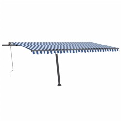 vidaXL Toldo automático LED sensor de viento azul y blanco 500x300 cm