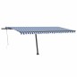 vidaXL Toldo automático LED sensor de viento azul y blanco 500x300 cm vidaXL Toldo automático LED sensor de viento azul y blanco 500x300 cm
