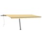 vidaXL Toldo automático LED sensor de viento amarillo blanco 500x300cm vidaXL Toldo automático LED sensor de viento amarillo blanco 500x300cm