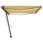 vidaXL Toldo automático LED sensor de viento amarillo blanco 500x300cm vidaXL Toldo automático LED sensor de viento amarillo blanco 500x300cm