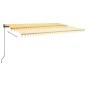 vidaXL Toldo automático LED sensor de viento amarillo blanco 500x300cm vidaXL Toldo automático LED sensor de viento amarillo blanco 500x300cm