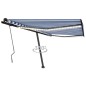 vidaXL Toldo manual retráctil con LED azul y blanco 450x350 cm vidaXL Toldo manual retráctil con LED azul y blanco 450x350 cm