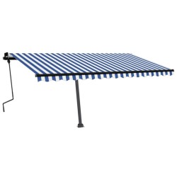 vidaXL Toldo manual retráctil con LED azul y blanco 450x350 cm