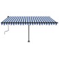 vidaXL Toldo manual retráctil con LED azul y blanco 450x350 cm vidaXL Toldo manual retráctil con LED azul y blanco 450x350 cm