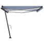 vidaXL Toldo manual retráctil con LED azul y blanco 450x350 cm vidaXL Toldo manual retráctil con LED azul y blanco 450x350 cm