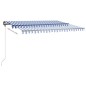 vidaXL Toldo manual retráctil con LED azul y blanco 450x350 cm vidaXL Toldo manual retráctil con LED azul y blanco 450x350 cm