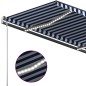 vidaXL Toldo manual retráctil con LED azul y blanco 450x350 cm vidaXL Toldo manual retráctil con LED azul y blanco 450x350 cm