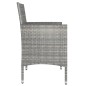 vidaXL Conjunto de silla de jardín y taburete 4 piezas ratán PE gris vidaXL Conjunto de silla de jardín y taburete 4 piezas ratán PE gris