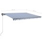 vidaXL Toldo manual retráctil con LED azul y blanco 450x350 cm vidaXL Toldo manual retráctil con LED azul y blanco 450x350 cm