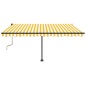 vidaXL Toldo manual retráctil con LED amarillo y blanco 450x350 cm vidaXL Toldo manual retráctil con LED amarillo y blanco 450x350 cm